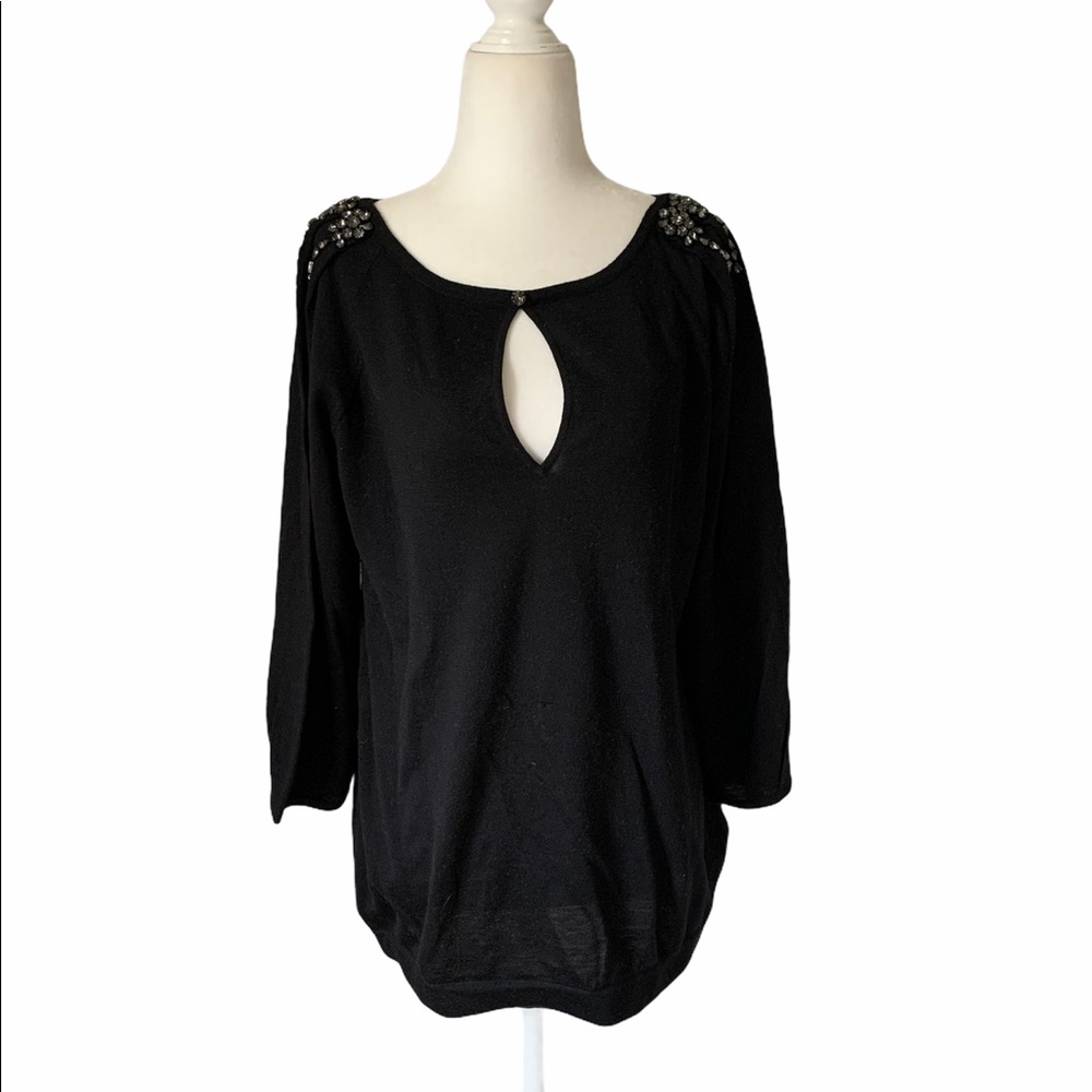 Liu Jo Wool Diamond Flower Embellished Sweater